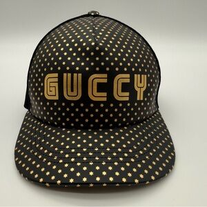 Gucci GUCCY Star Print Baseball Cap Black/Gold OS